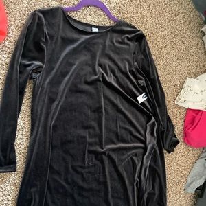 Old Navy Grey Velvet Long Sleeved Dress Size M